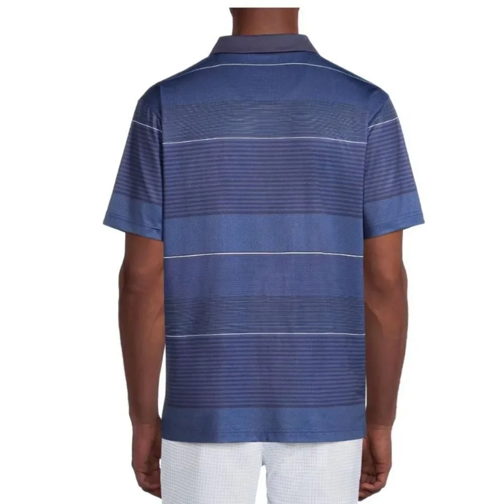 Ben Hogan Men's Navy Herringbone Performance Short Sleeve Golf Polo Size Medium